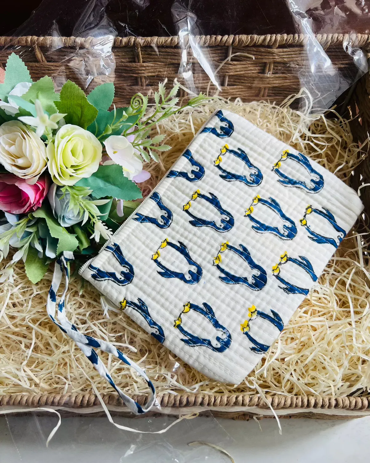 Baby Penguin Quilted Pouch