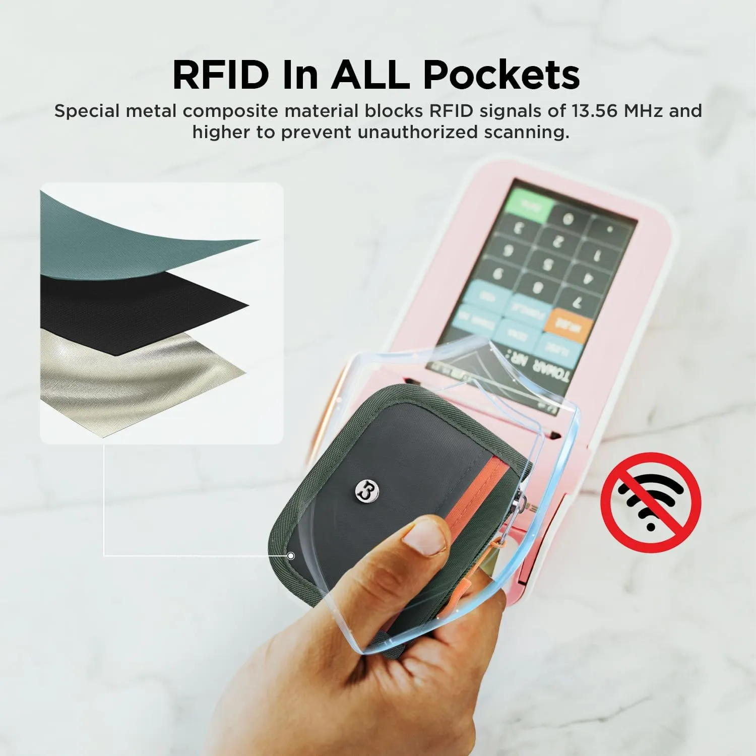 Babysun Mini Rfid Card Holder Slim Wallet with Change Zipper Pocket/3 Crad Slots/Key Ring, Small Wallet Thin Credit Card Wallet for Women & Men