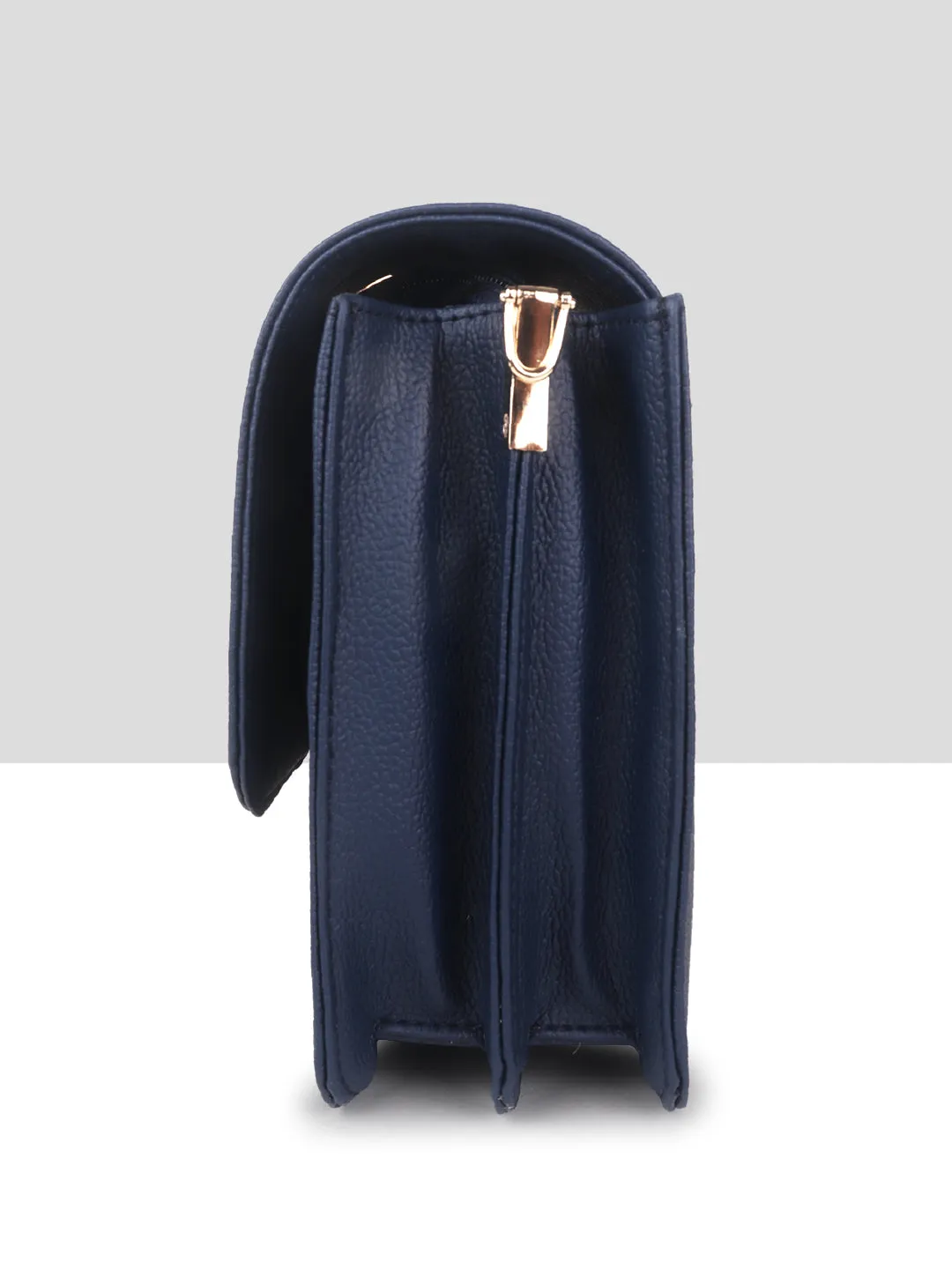 Blue Multicompartment Sling Bag For Women