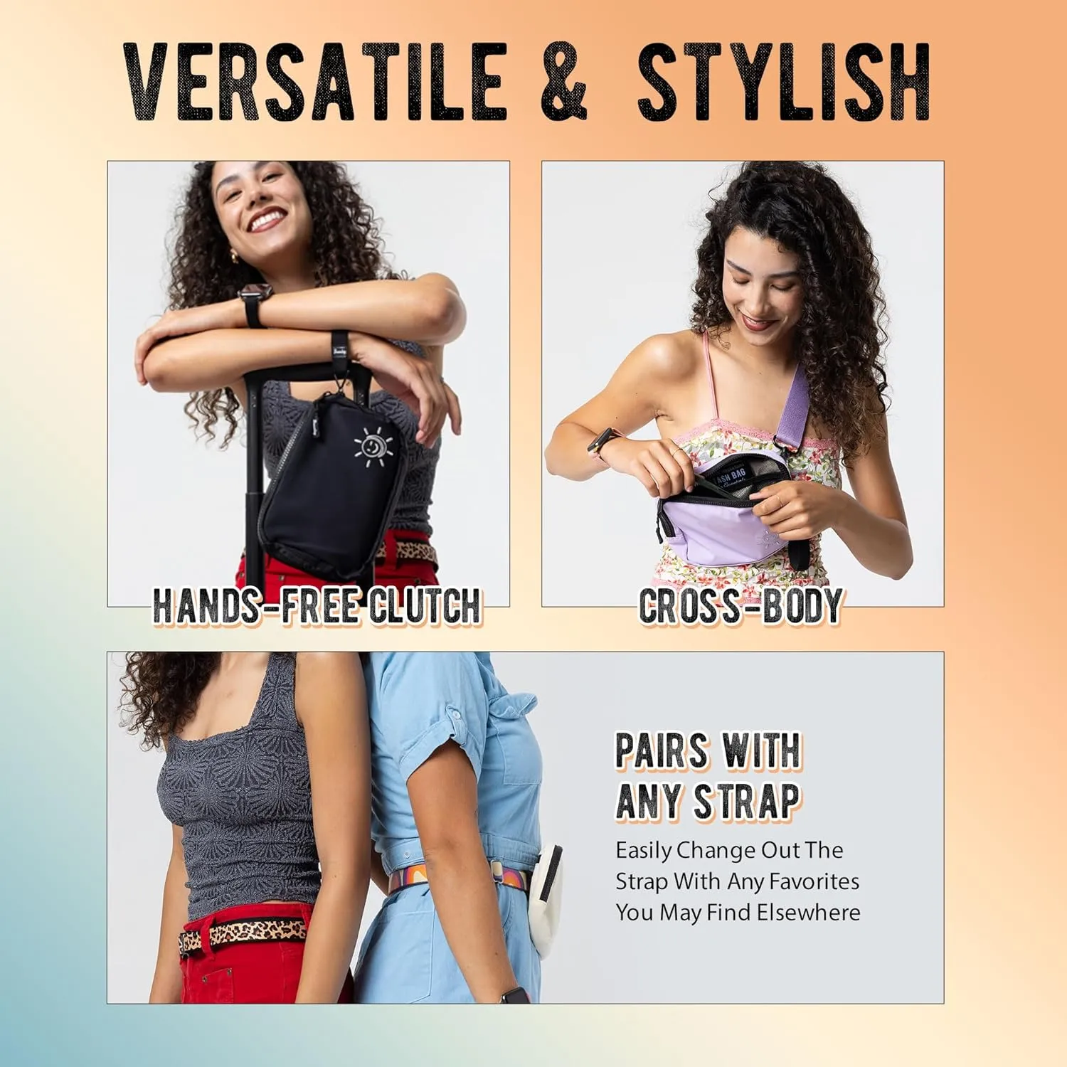 Braxley Unisex Clutch Bag & Belt Bundle - Crossbody and Fanny Pack for Men & Women - Full Length Stretch Belt Design  RFID Blocking Convertible Belt Bag | Washable and Durable