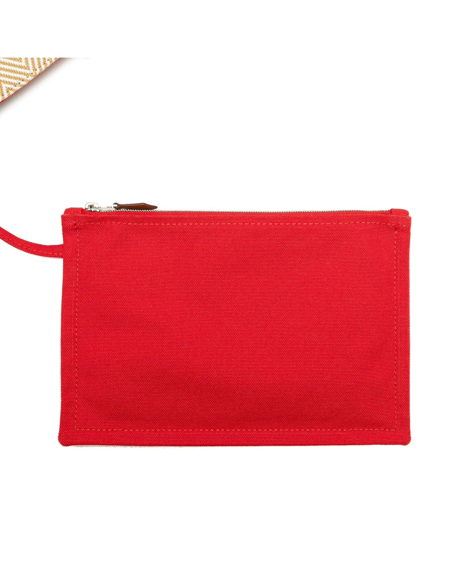 Canvas Beach Tote with Flat Straps and Interior Zip Pouch