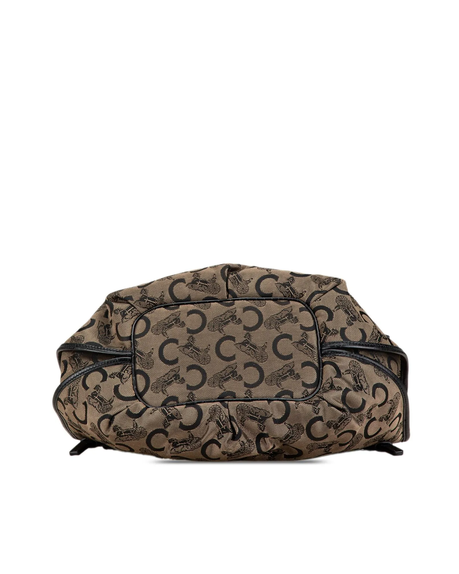 Canvas Tote Bag with Leather Trim and Interior Pockets