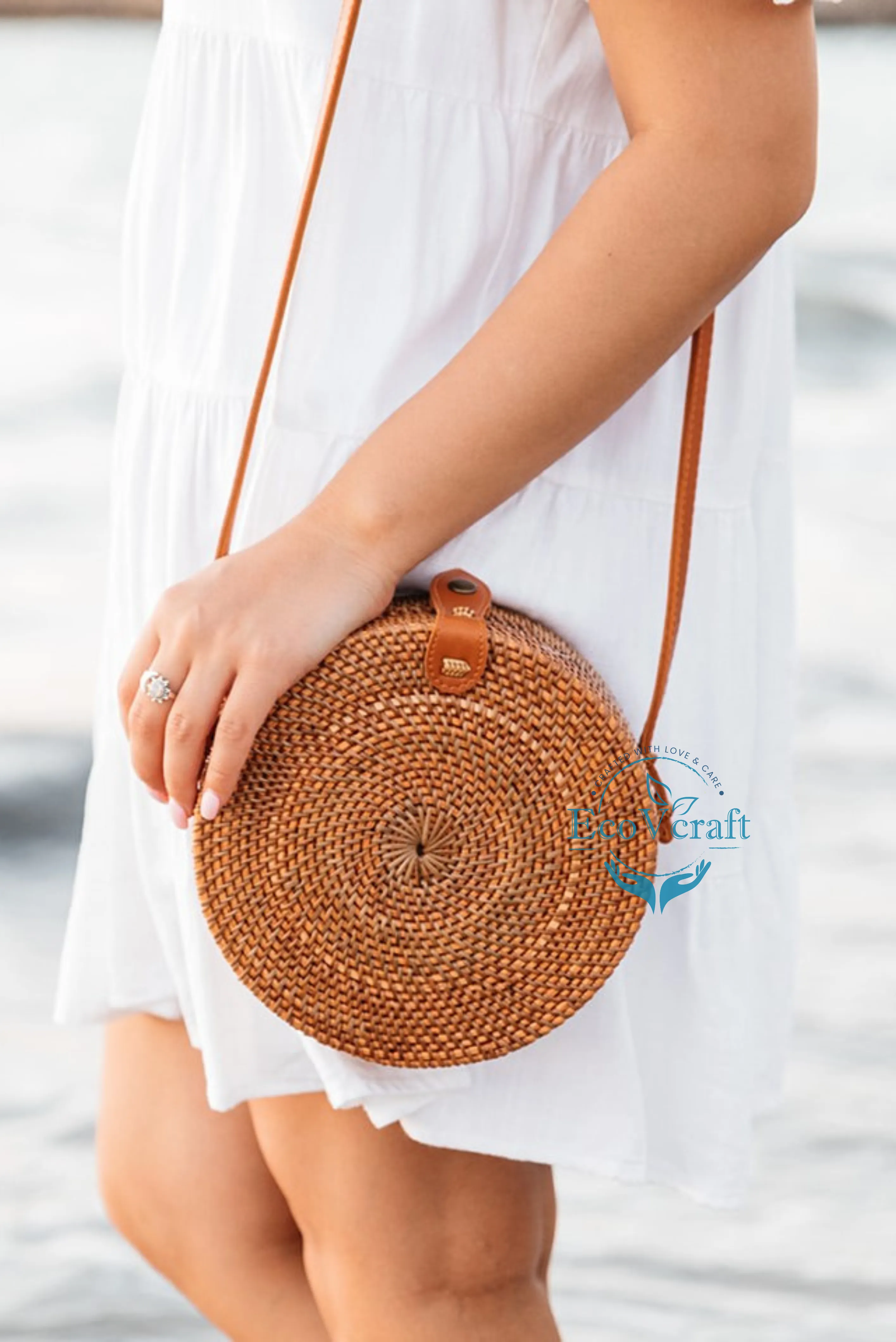 Carry Love Brown Round Sling Bag