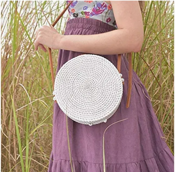 Carry Love White Round Sling Bag