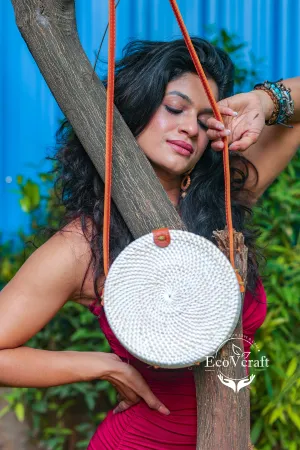 Carry Love White Round Sling Bag