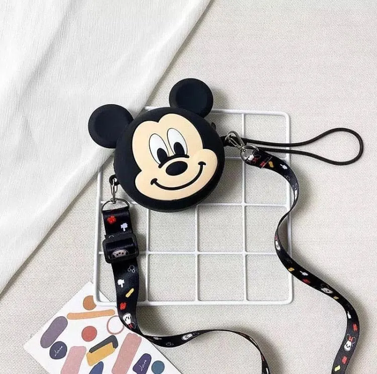 Cartoon Characters Silicone Mini Cross Body Bags, Kids Cute Cartoon Messenger Purse, Fun Coin Girls Pouch