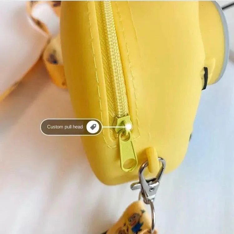 Cartoon Characters Silicone Mini Cross Body Bags, Kids Cute Cartoon Messenger Purse, Fun Coin Girls Pouch