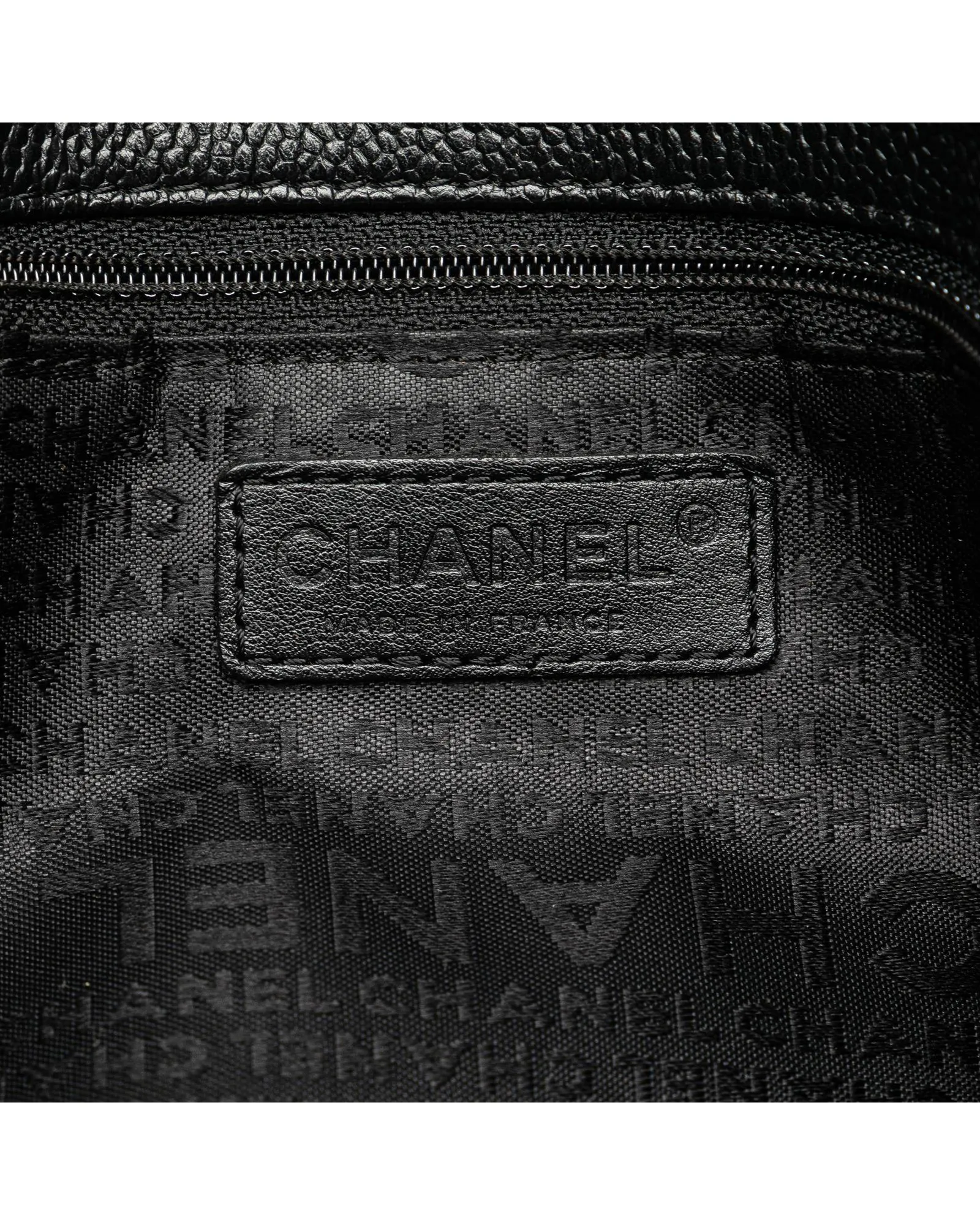 Caviar Leather Tote with Interior Zip and Slip Pockets