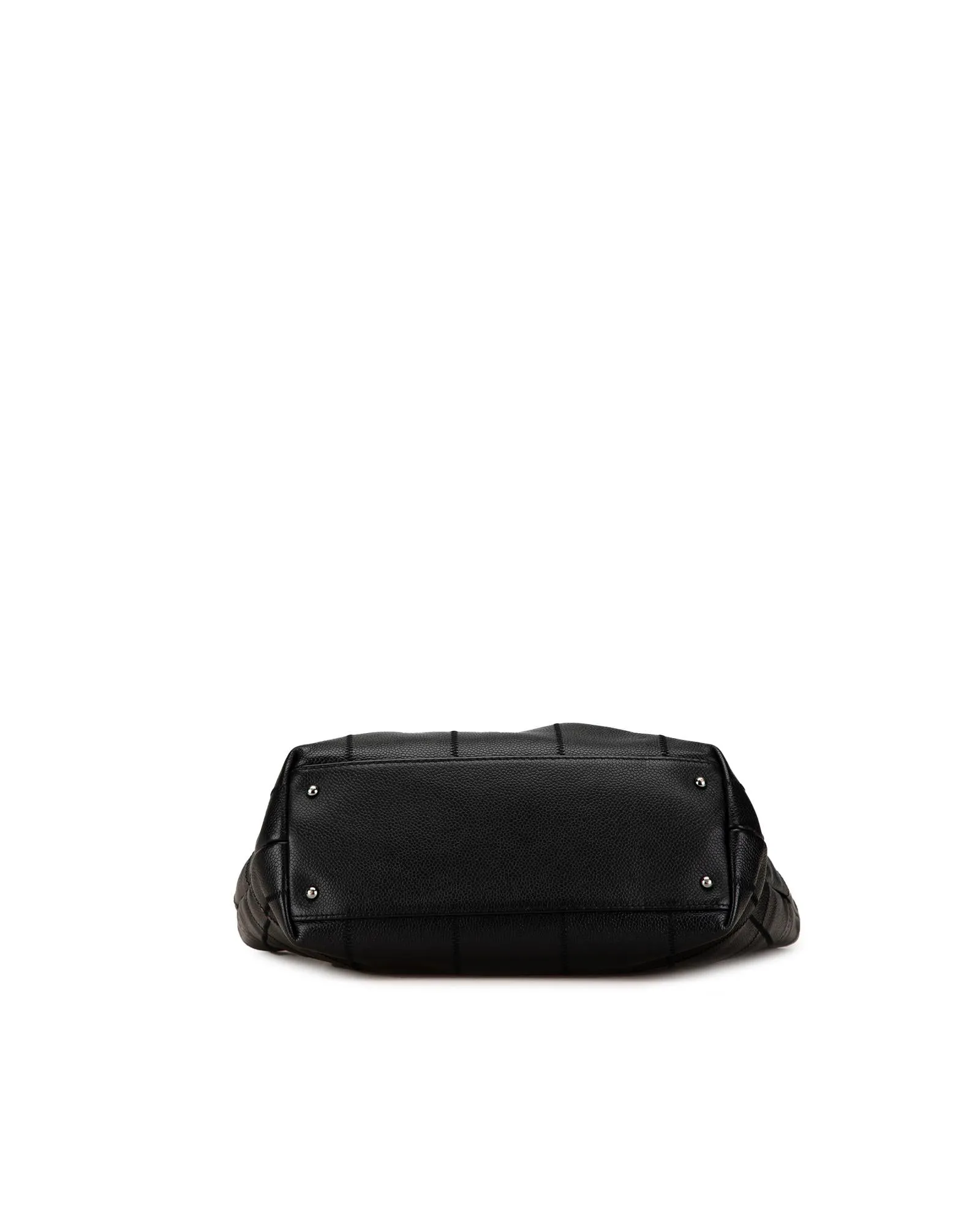 Caviar Leather Tote with Interior Zip and Slip Pockets