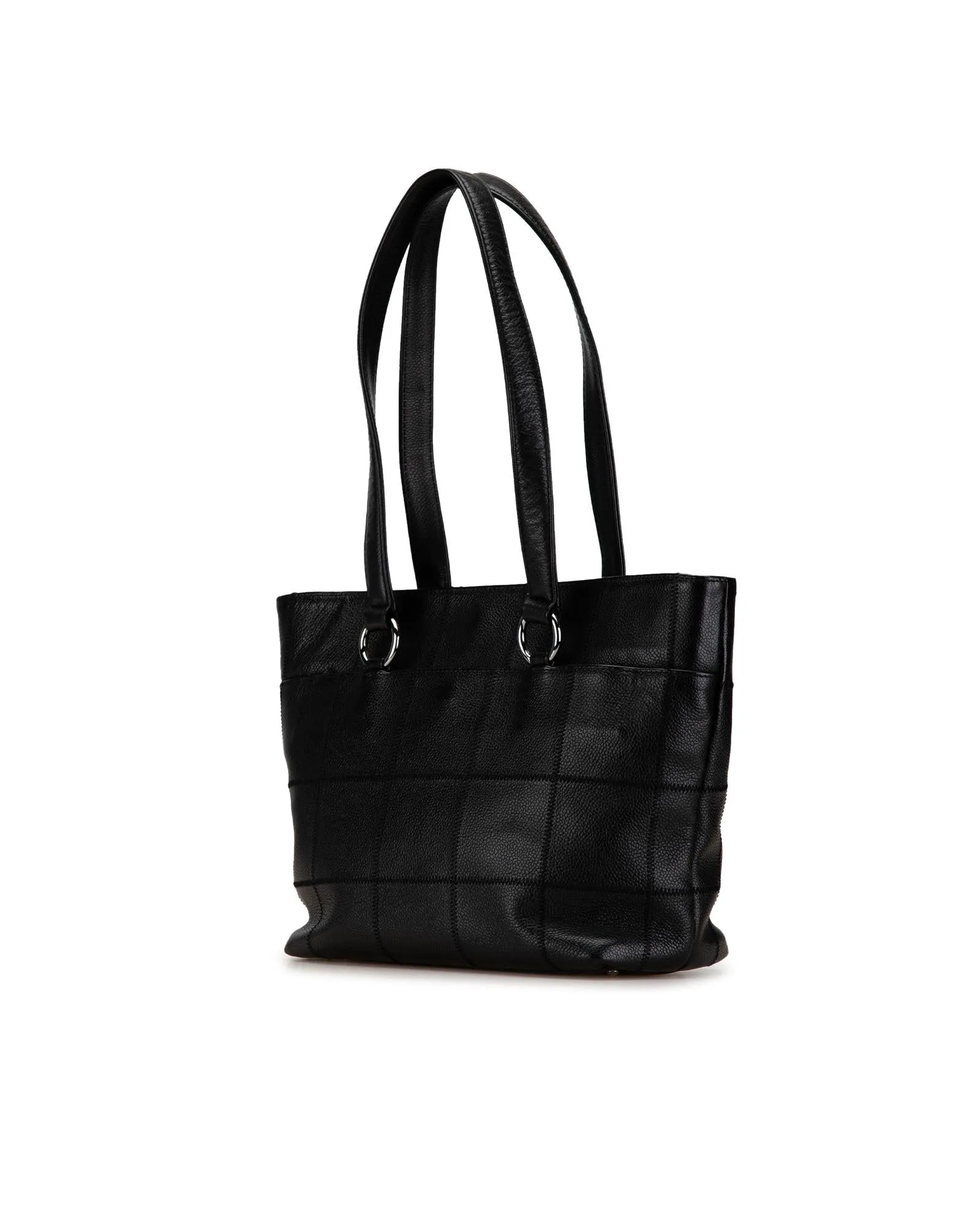 Caviar Leather Tote with Interior Zip and Slip Pockets