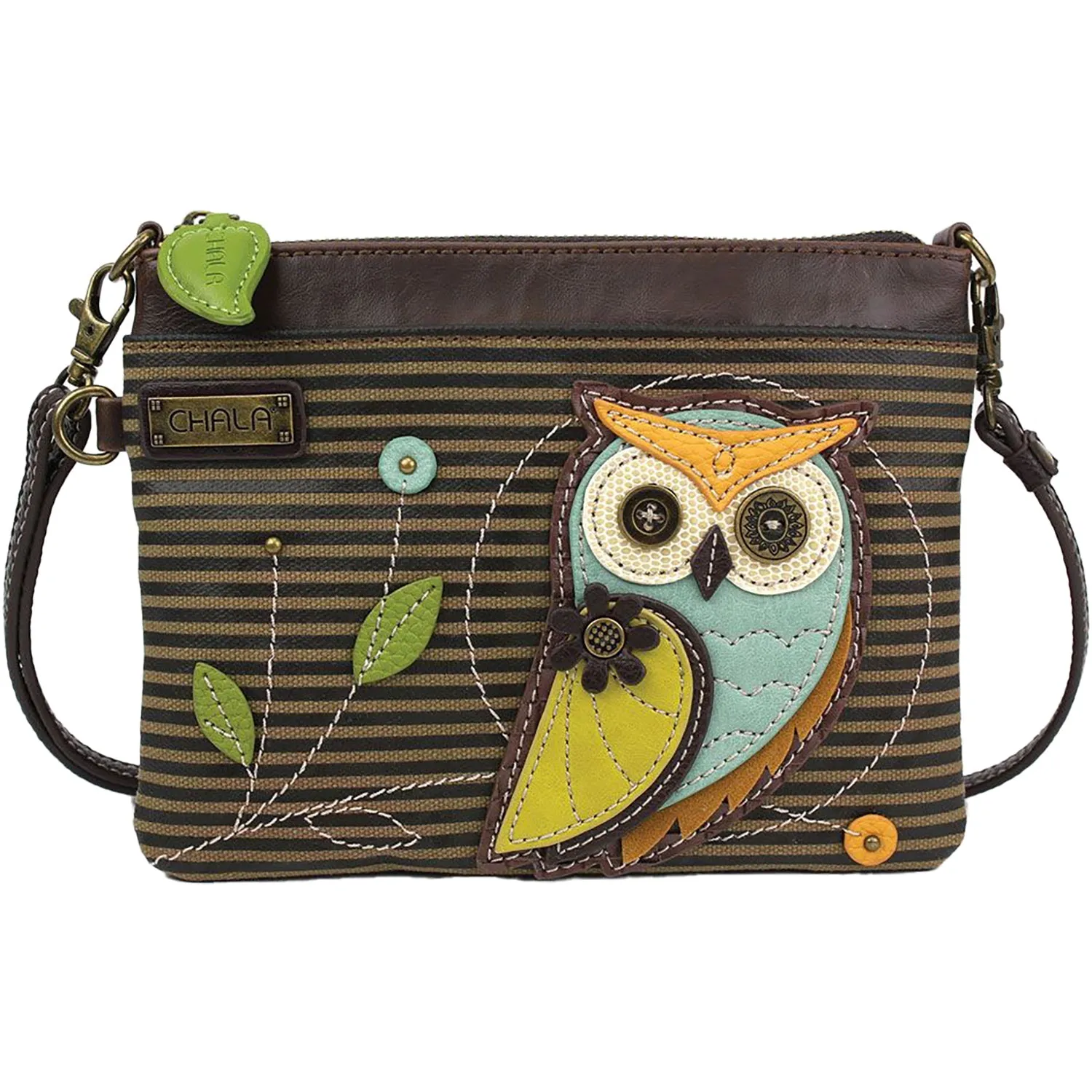Chala Owl Mini Crossbody Olive Stripe