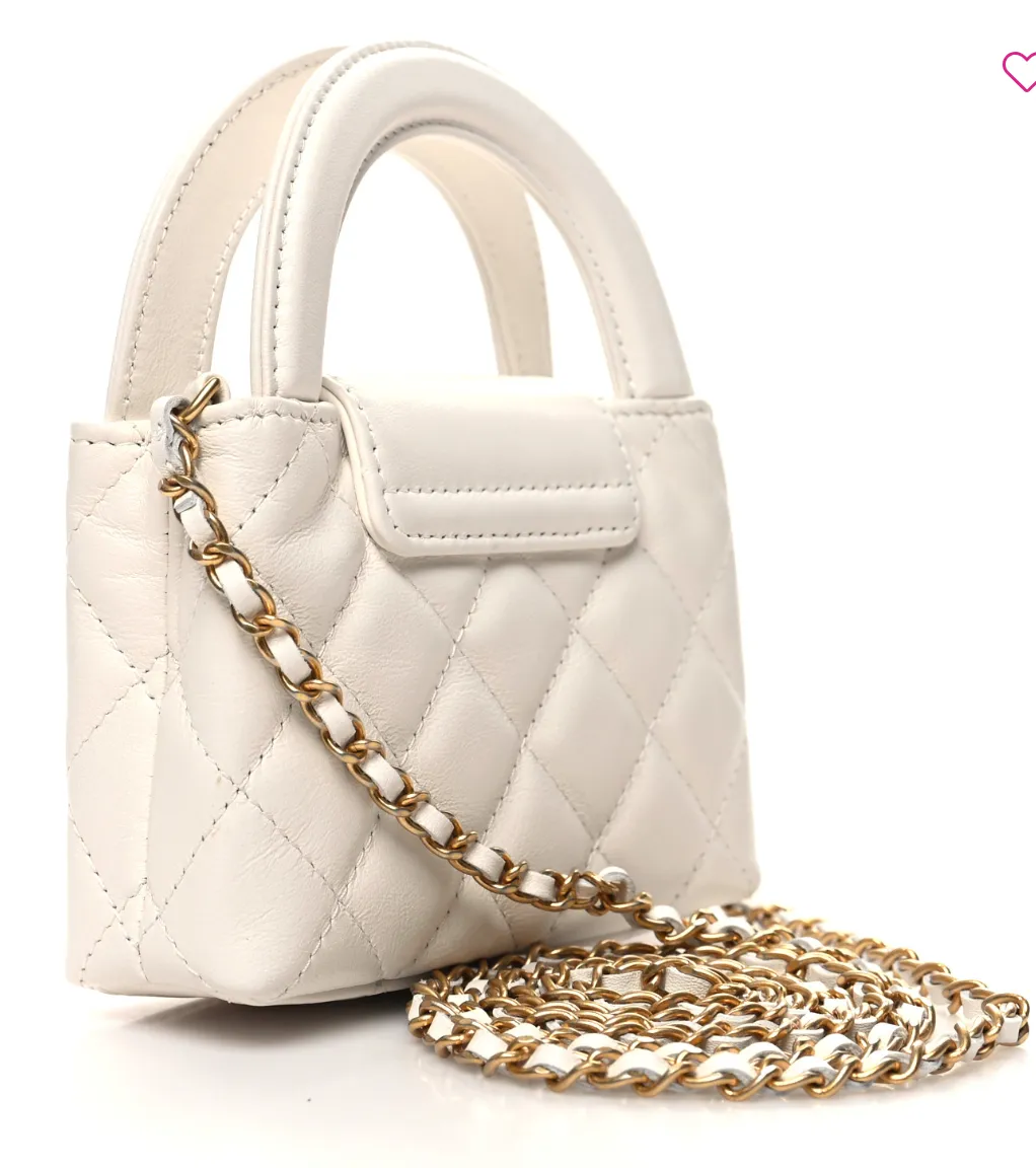 CHANEL AGED CALFSKIN QUILTED MINI NANO KELLY