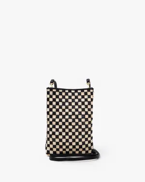 Clare V - Poche in Black & Cream Woven Checker