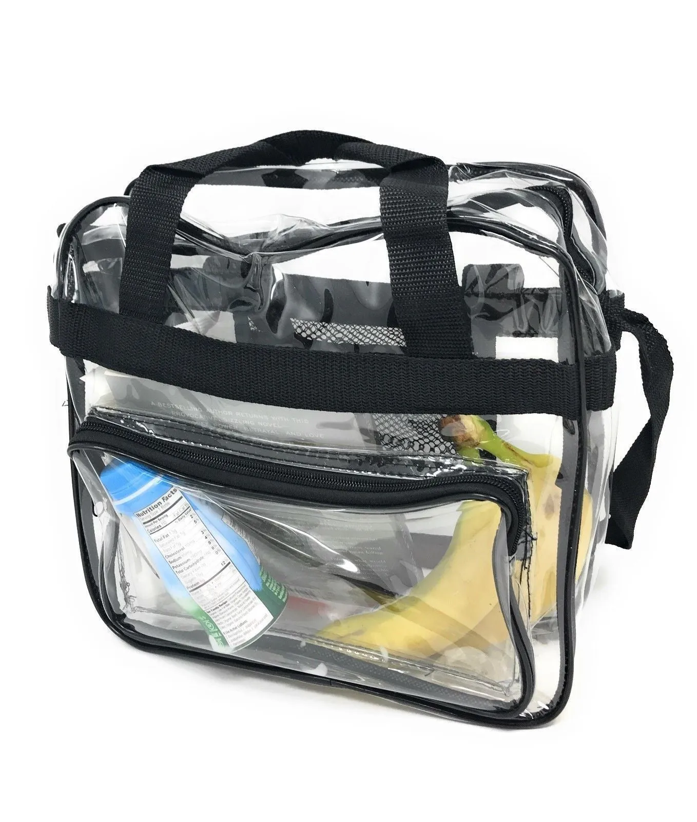 Clear Messenger Tote Bag Transparent Book School Concerts Stadium Tsa Security