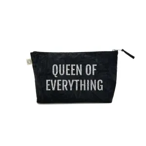 Clutch Bag: Black Crushed Velvet with Silver Queen of Everything