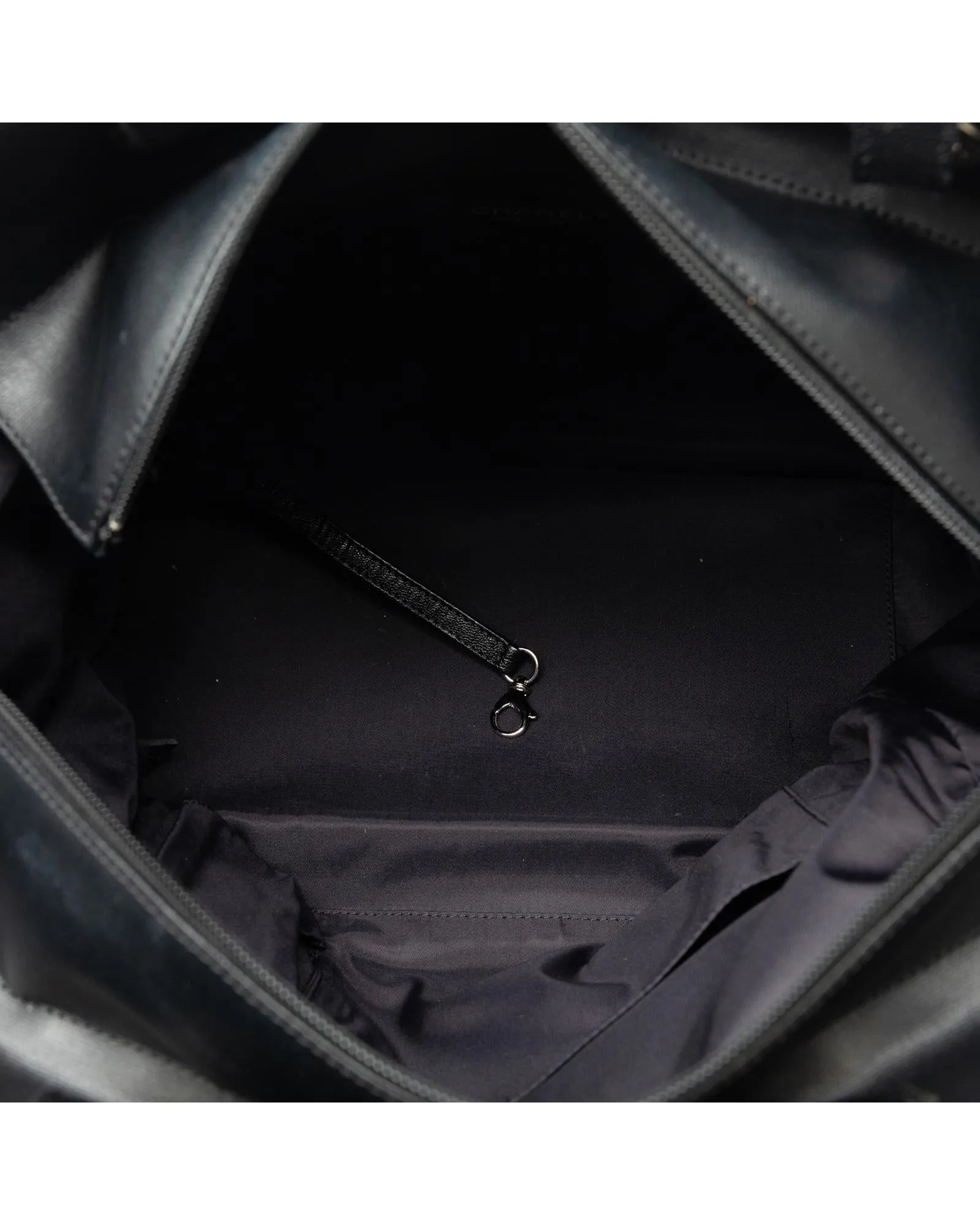 Coated Canvas Tote Bag with Leather Trim