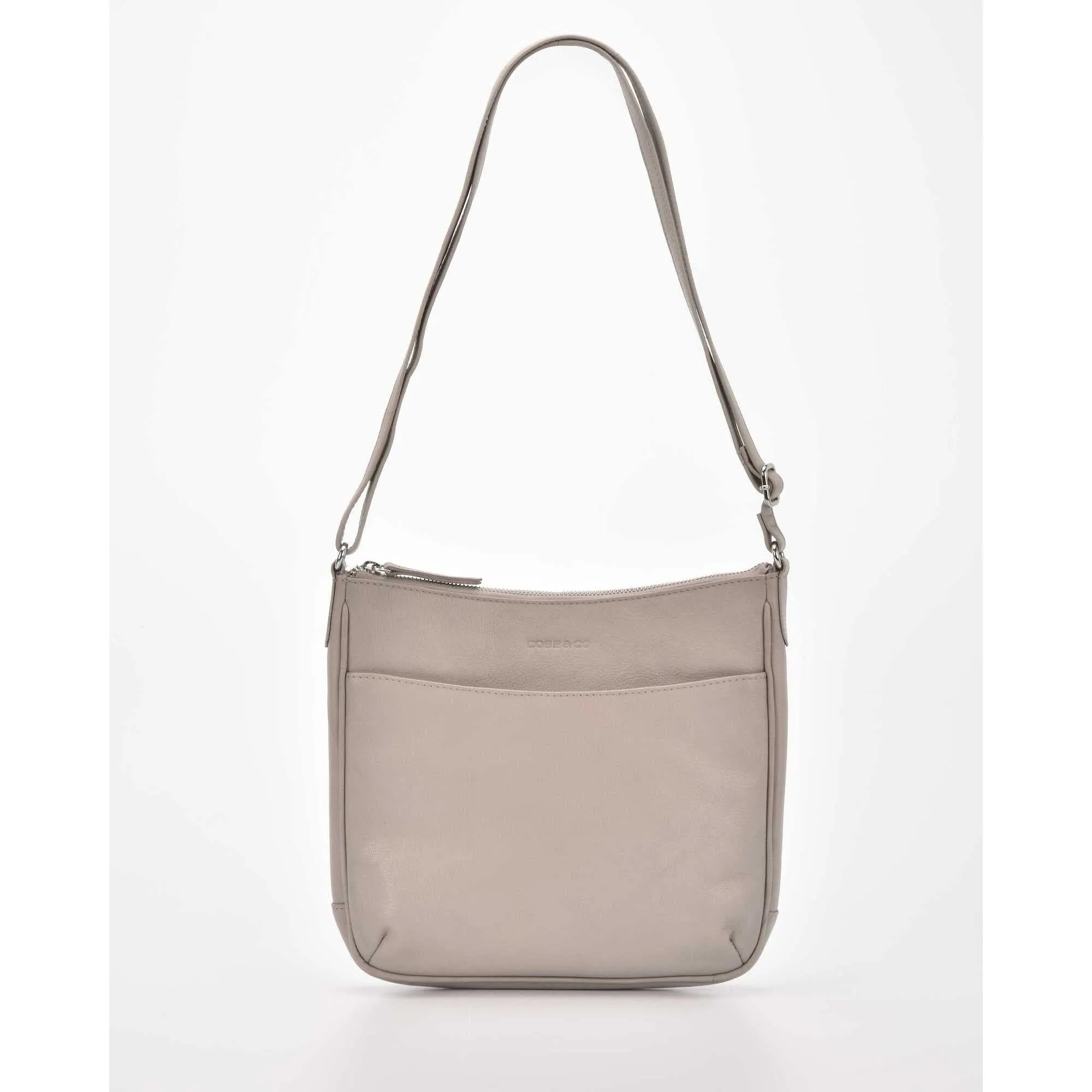 COBB & CO Burwood RFID Protective Leather Crossbody Taupe