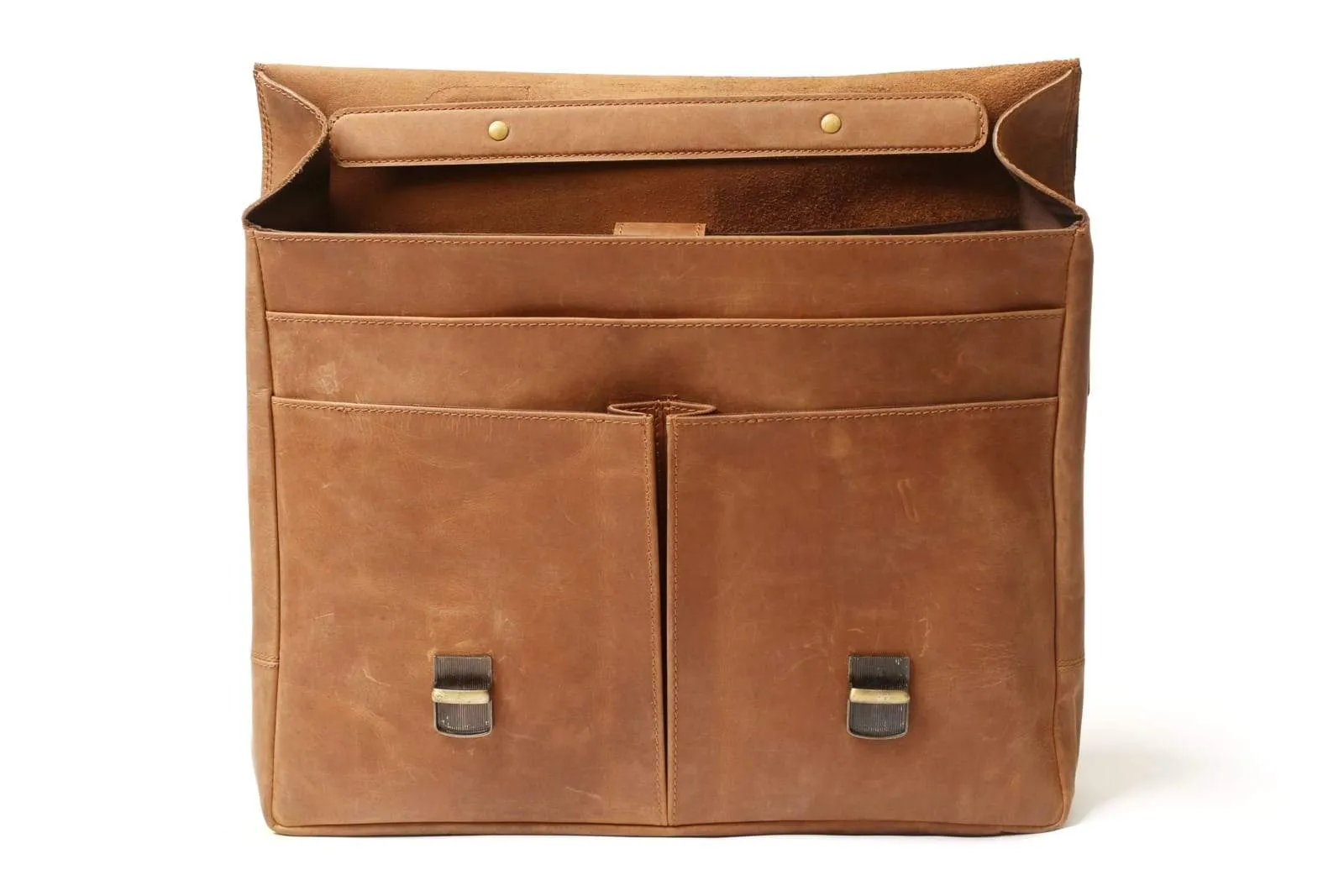 Commuter 14" light distressed leather messenger bag