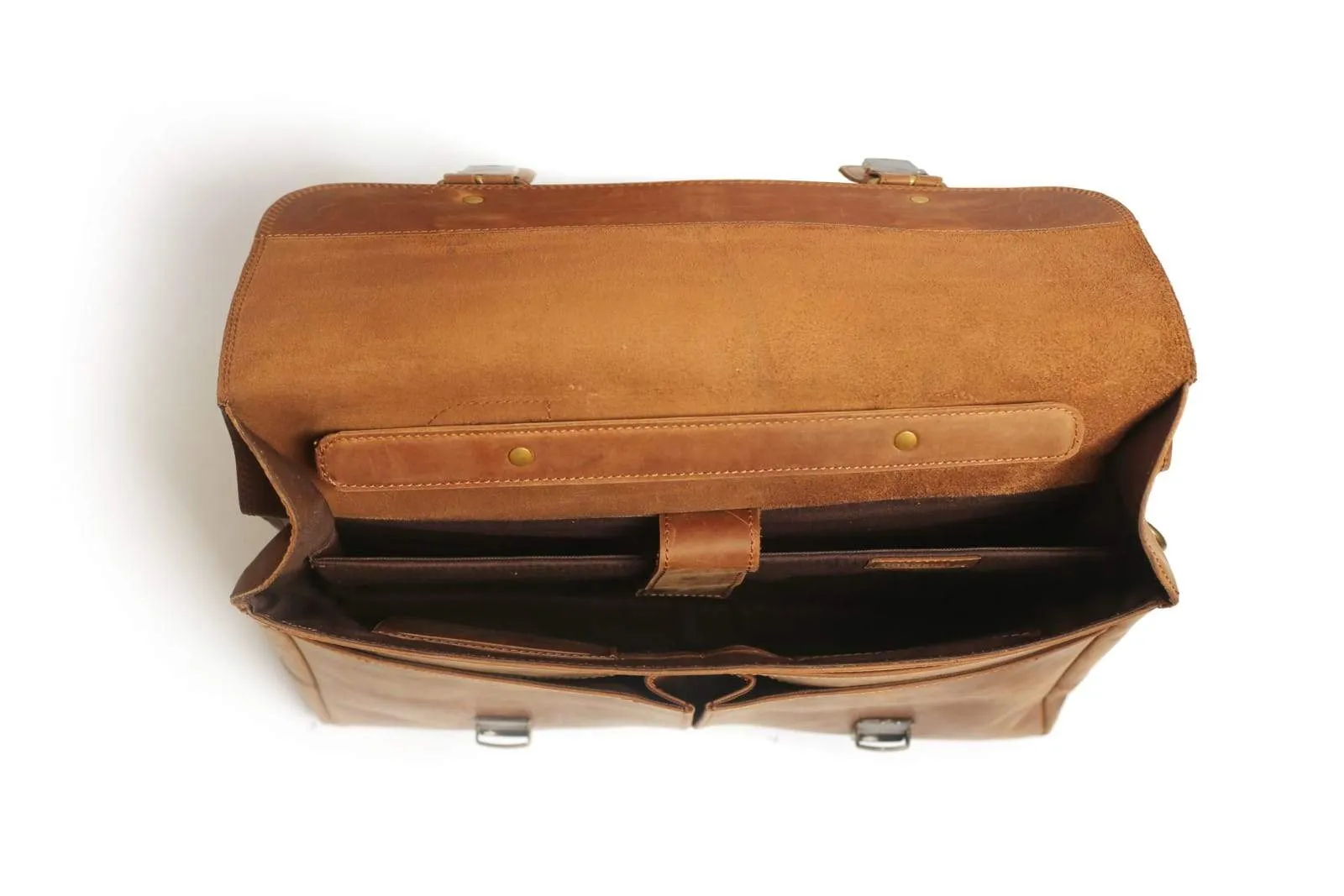 Commuter 14" light distressed leather messenger bag