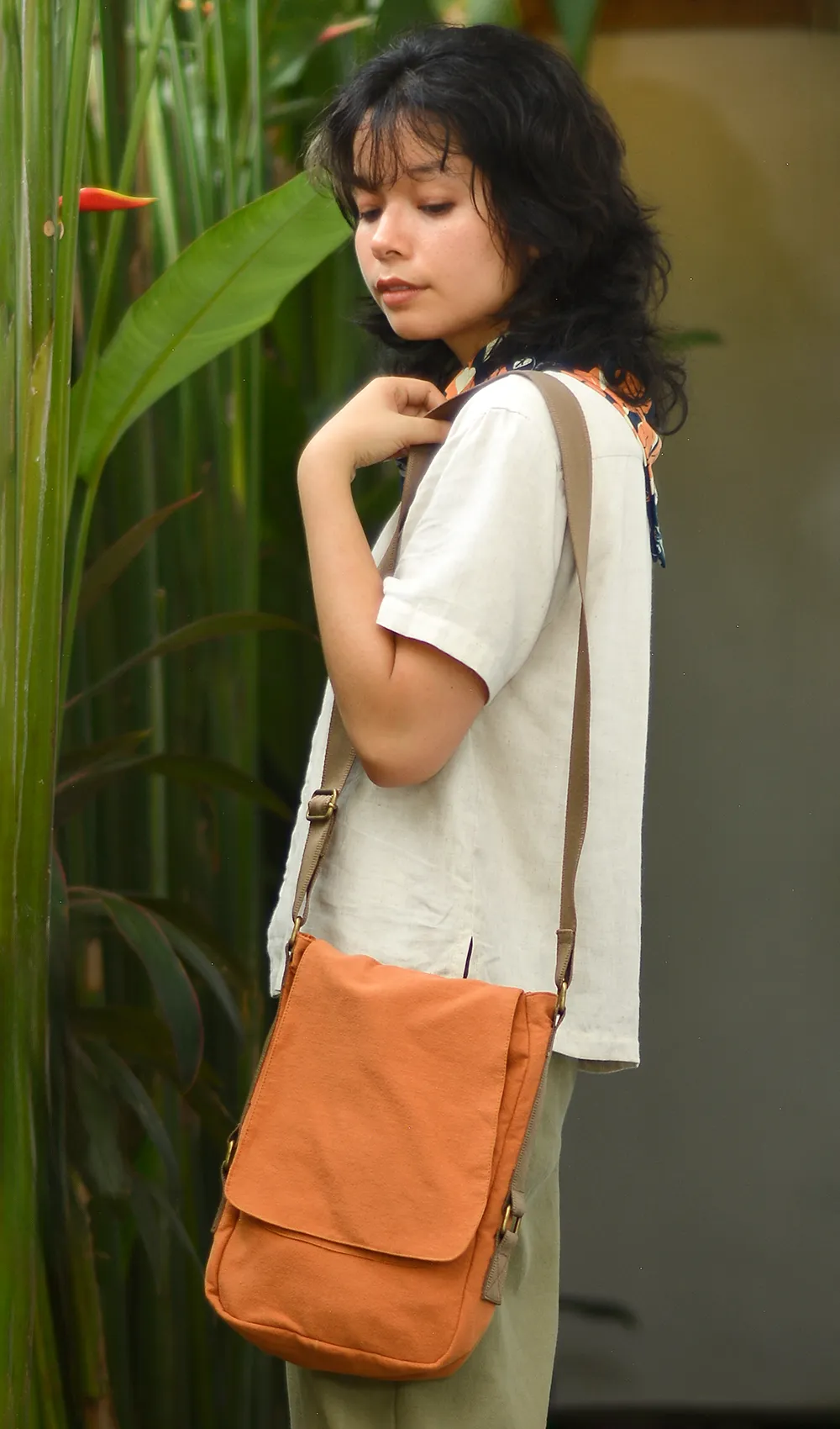 Cotton/Linen Apricot Satchel - SALE CLOTHING & KIDS