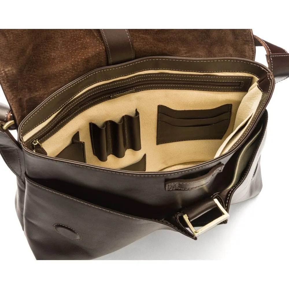 Courier's Leather Messenger Bag - Brown