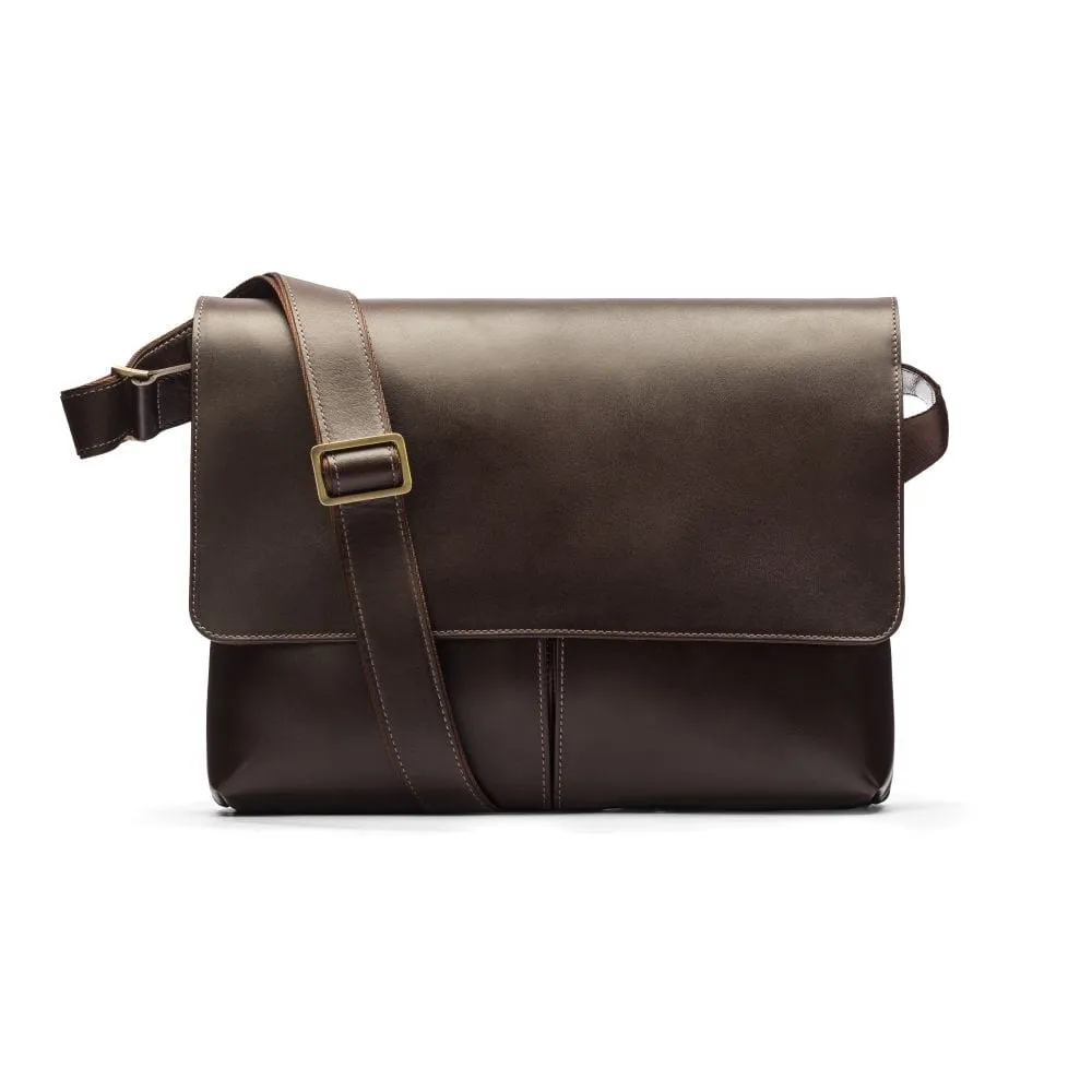 Courier's Leather Messenger Bag - Brown