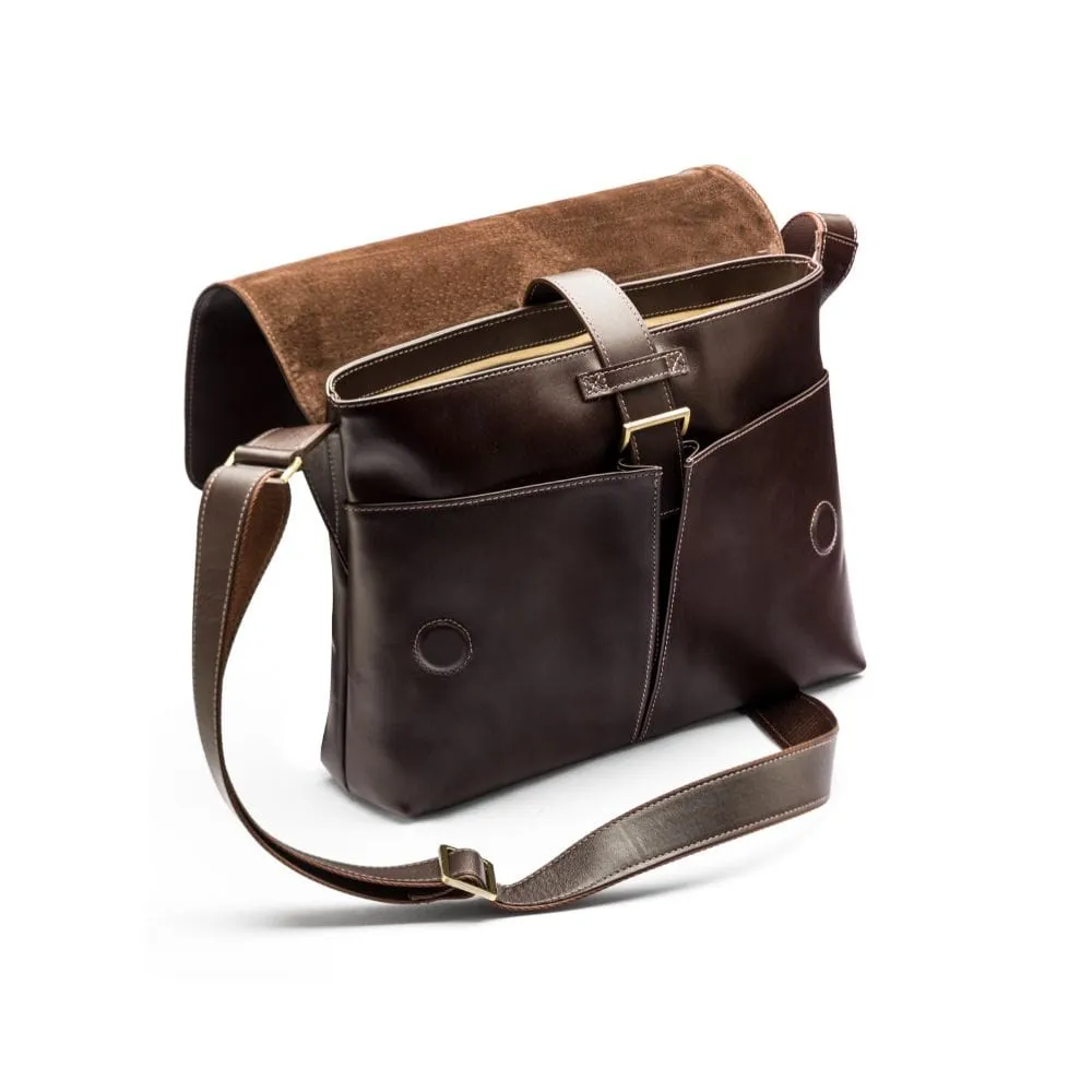 Courier's Leather Messenger Bag - Brown