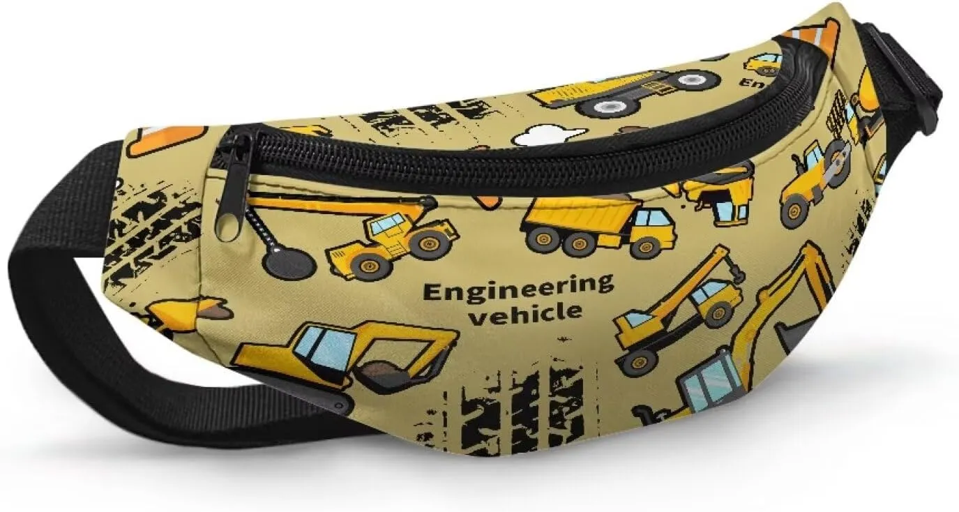 Cozeyat Cartoon Excavator Kids Fanny Pack Belt Bag Boys Crossbody Bag Hip Pack Boys Bum Bags Lightweight Chest Bags Small Travel Essential for Casual Running Traveling Hiking Gifts