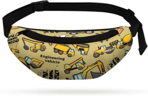Cozeyat Cartoon Excavator Kids Fanny Pack Belt Bag Boys Crossbody Bag Hip Pack Boys Bum Bags Lightweight Chest Bags Small Travel Essential for Casual Running Traveling Hiking Gifts