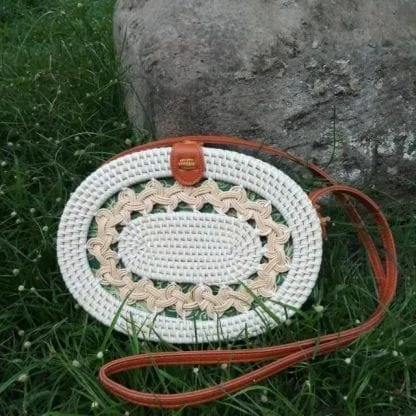 Eco bliss white oval Sling bag