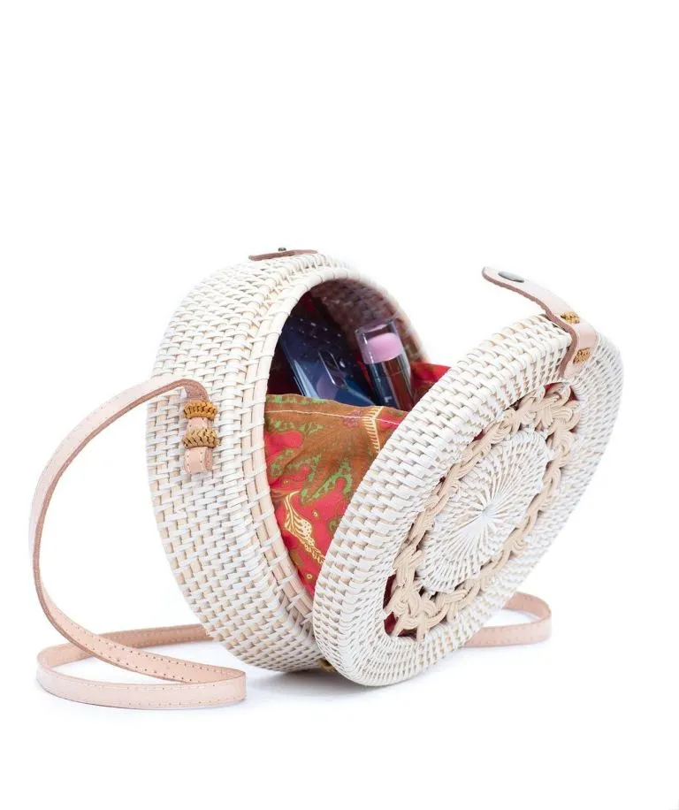 Eco bliss White Round Sling Bag