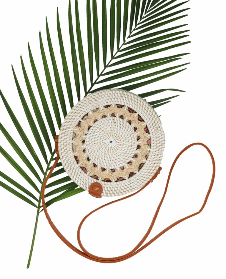 Eco bliss White Round Sling Bag