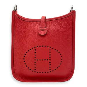 Evelyne Mini Rouge Pivoine in Clemence, Palladium hardware