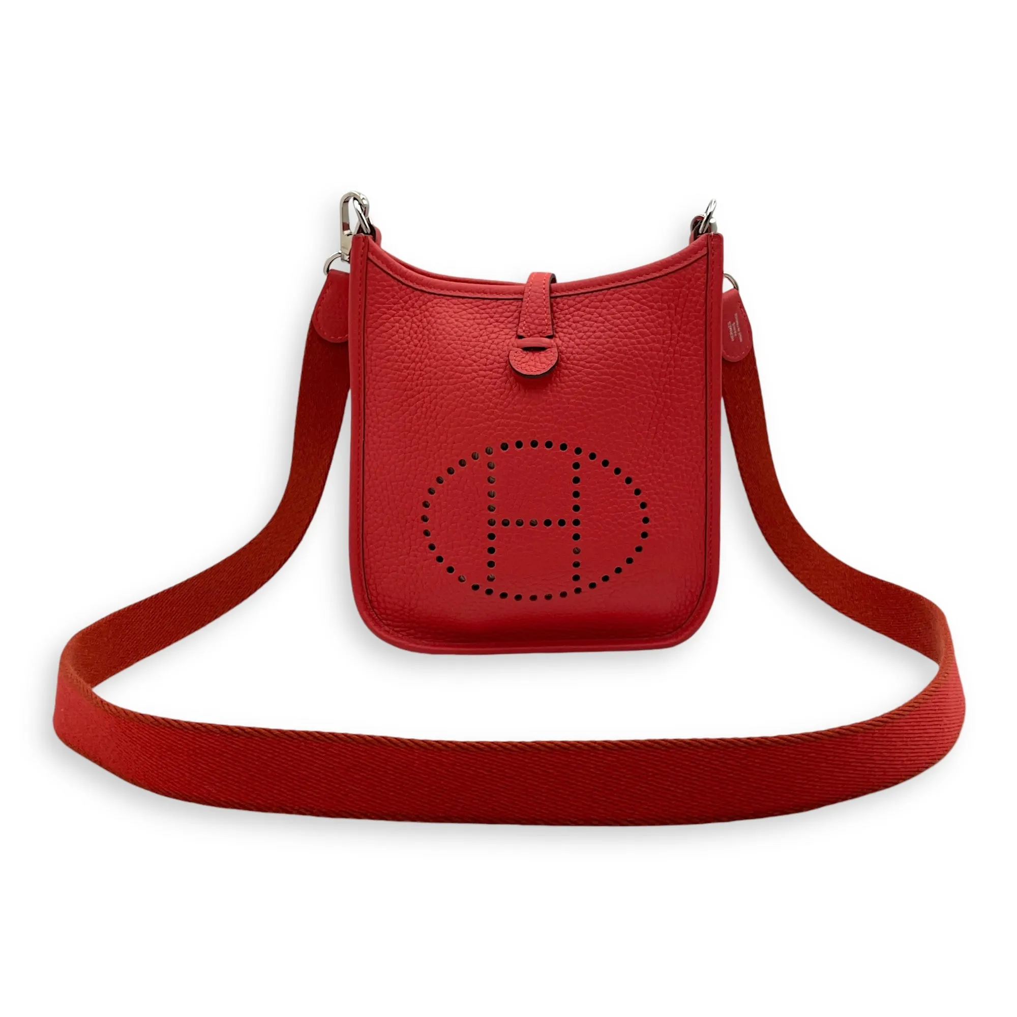 Evelyne Mini Rouge Pivoine in Clemence, Palladium hardware