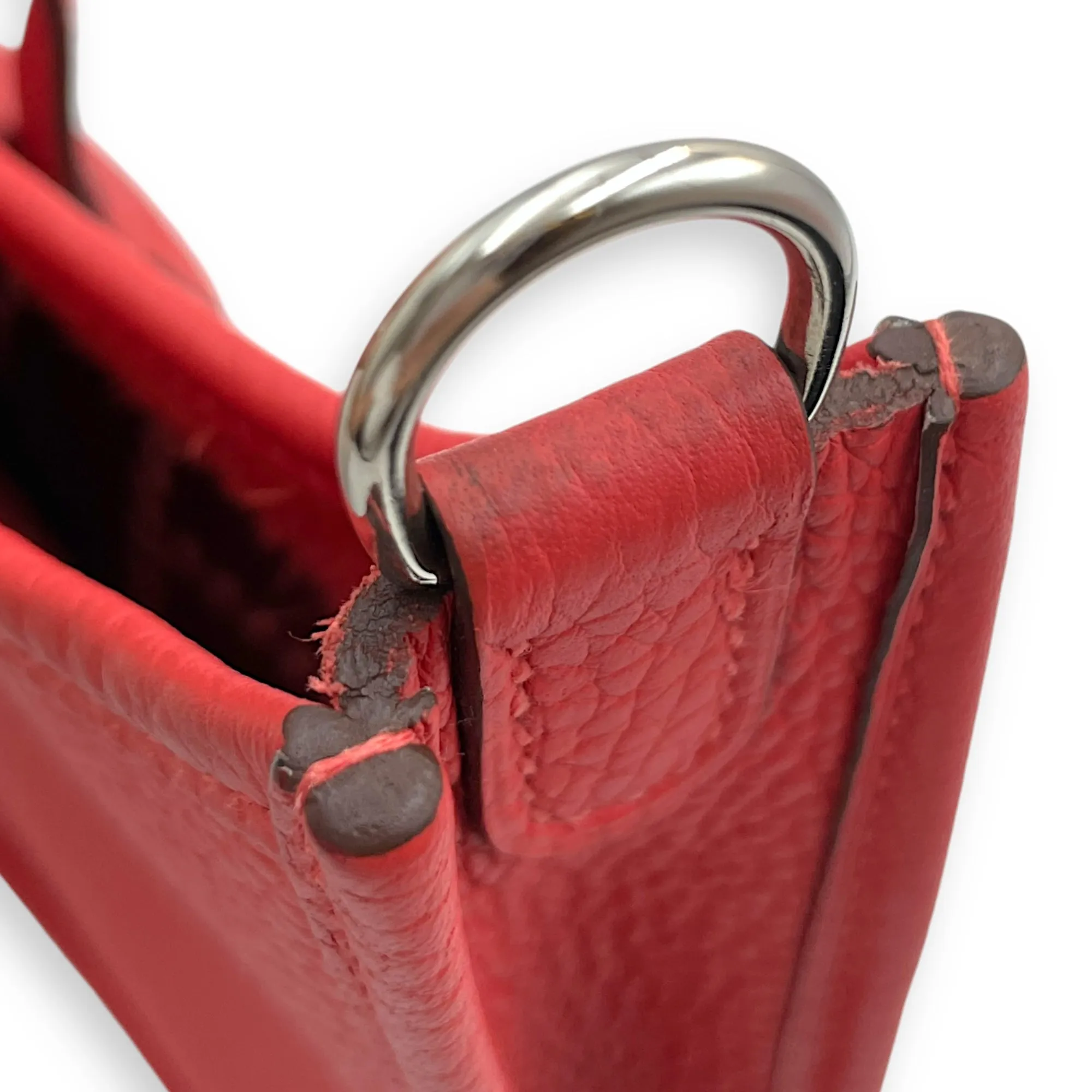 Evelyne Mini Rouge Pivoine in Clemence, Palladium hardware