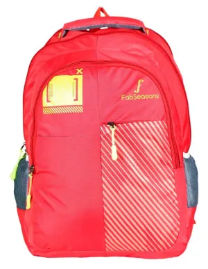 FabSeasons Printed Red Backpack with Raincover and Laptop holder