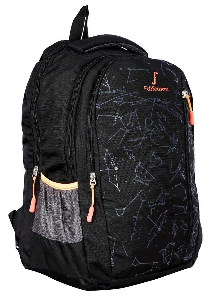FabSeasons Printed Space Black Backpack for Multipurpose use