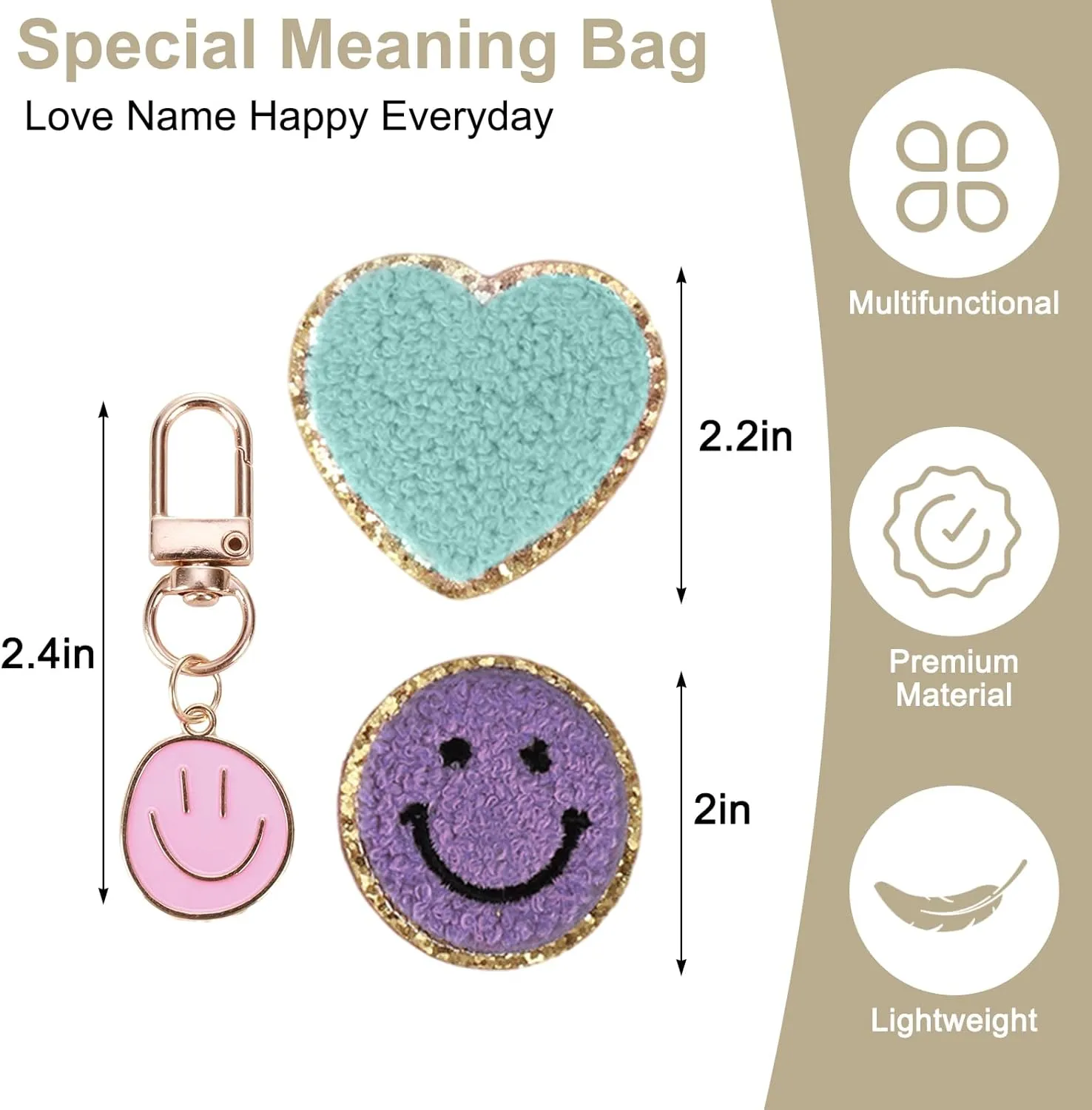 Fanny Pack for Girls 4-14, Nylon Kids Crossbody Bag Belt Bag with Keychain, Cream (Cream E)