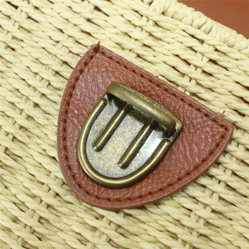Fashion Girl Rattan Straw Bag Woven Square Handbag Crossbody Beach Summer Shoulder Bags