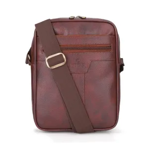 Faux Leather Messenger Bag - Adjustable Strap, 3.5L Capacity | Tan