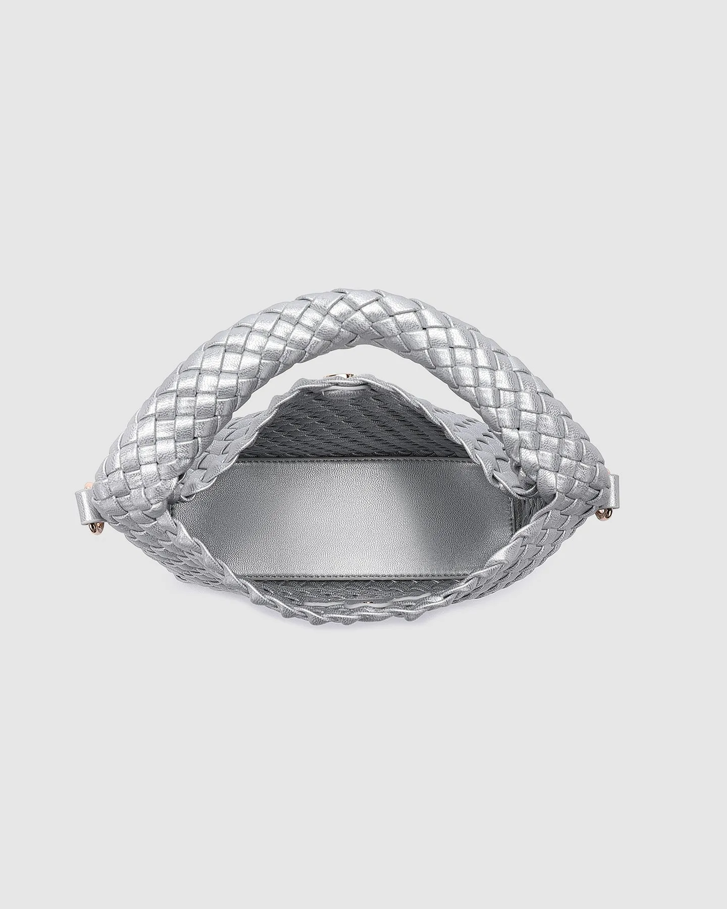 Gabby Mini Woven Shoulder Bag - Silver