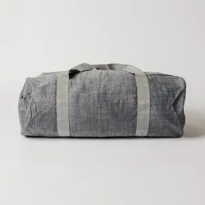 Grey Chambray and Brass Weekend Duffel Bag