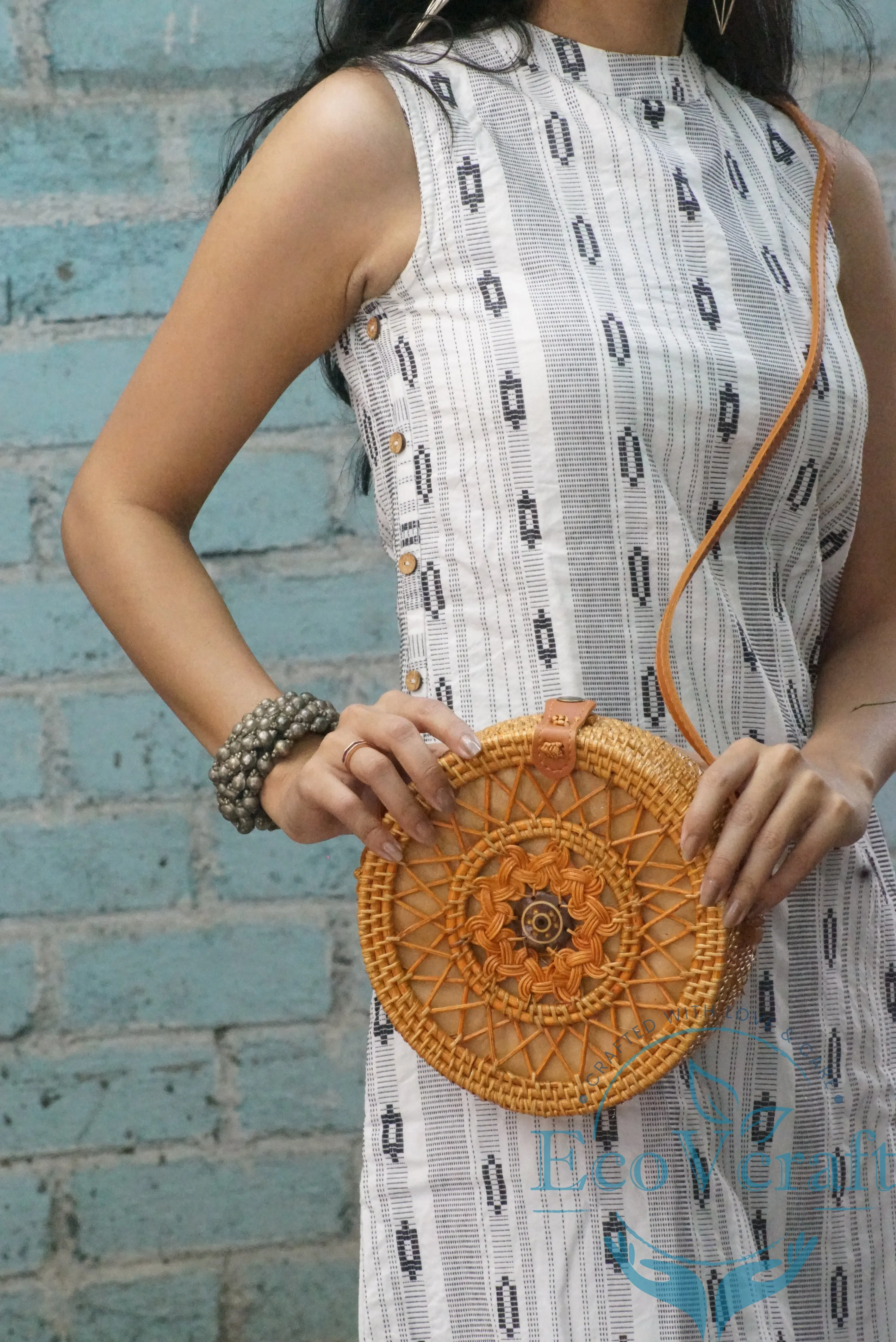 Haute Zone Dark Brown Round Sling Bag