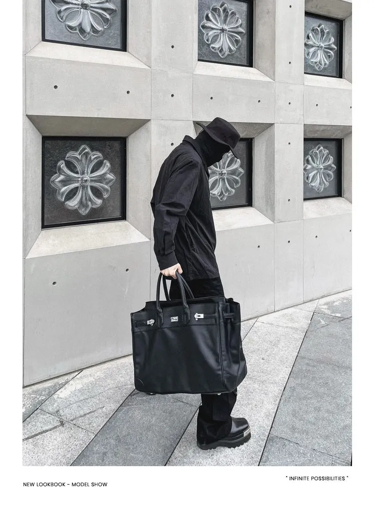 Large birkin inspired platinum bag men women handbag weekender over night bag tote