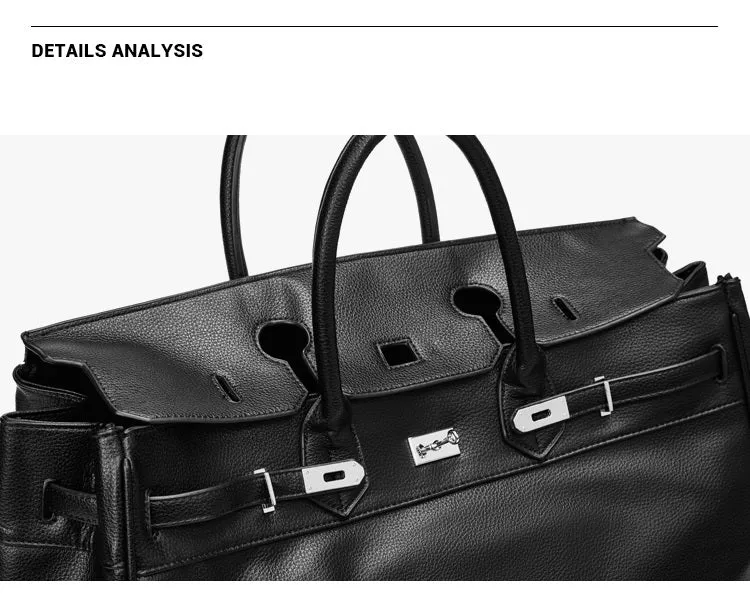 Large birkin inspired platinum bag men women handbag weekender over night bag tote