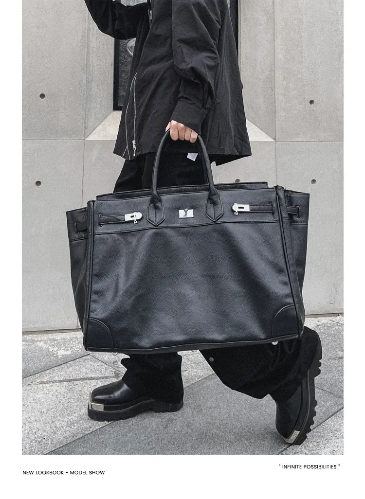 Large birkin inspired platinum bag men women handbag weekender over night bag tote