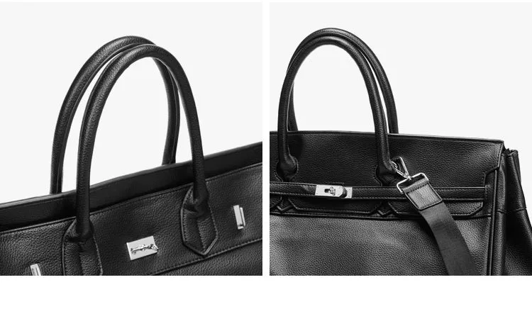 Large birkin inspired platinum bag men women handbag weekender over night bag tote