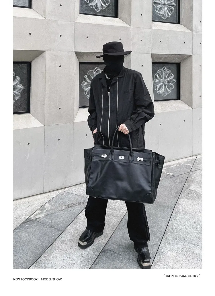 Large birkin inspired platinum bag men women handbag weekender over night bag tote
