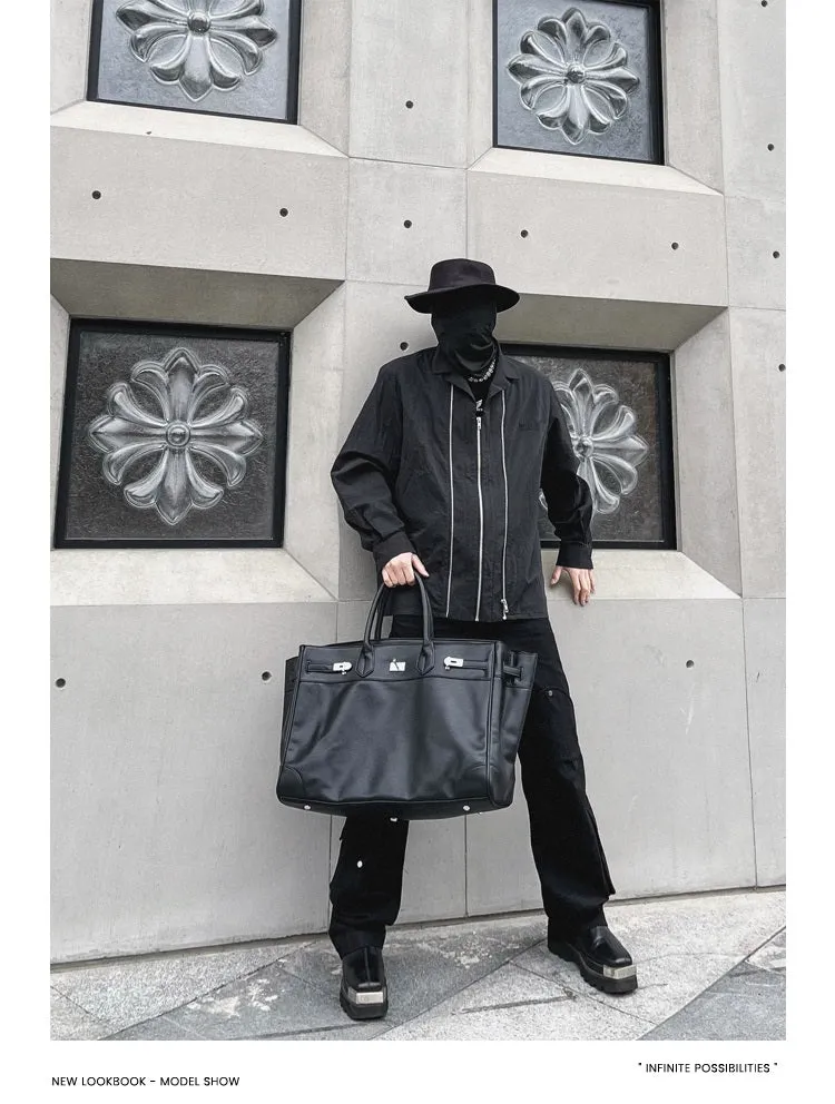 Large birkin inspired platinum bag men women handbag weekender over night bag tote