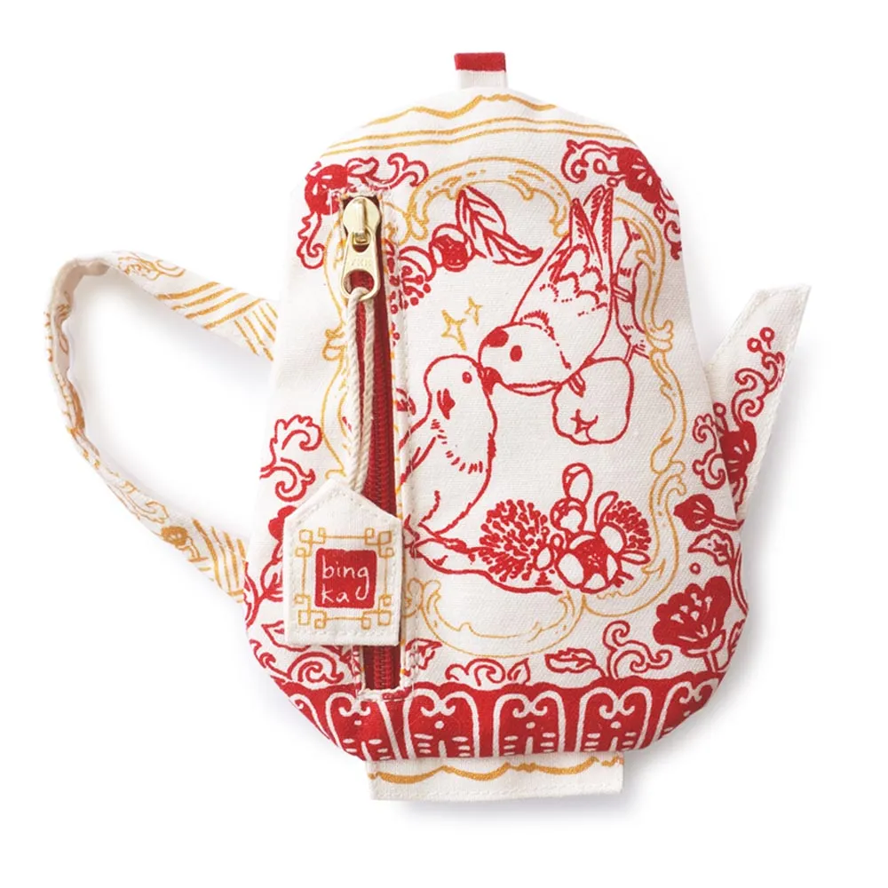 Lorikeet Red Tea Pot Coin Pouch